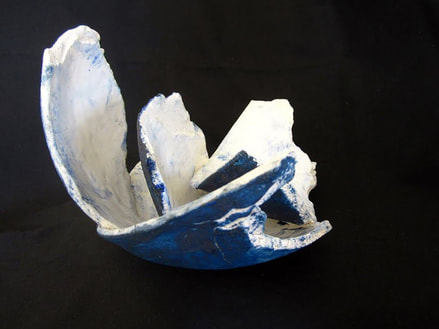 A piece of pottery artwork from the Gupta Exhibition