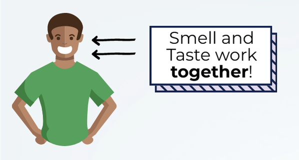 Smell and taste work together.