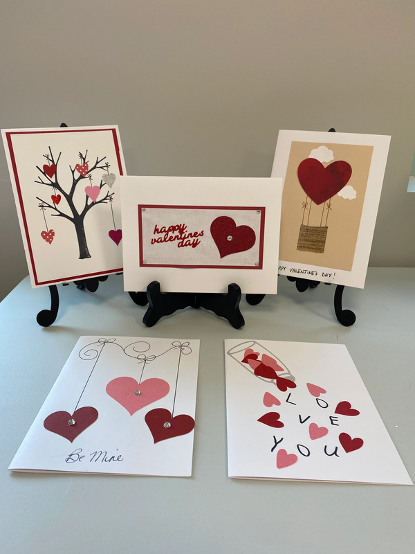 A collection of valentines cards.
