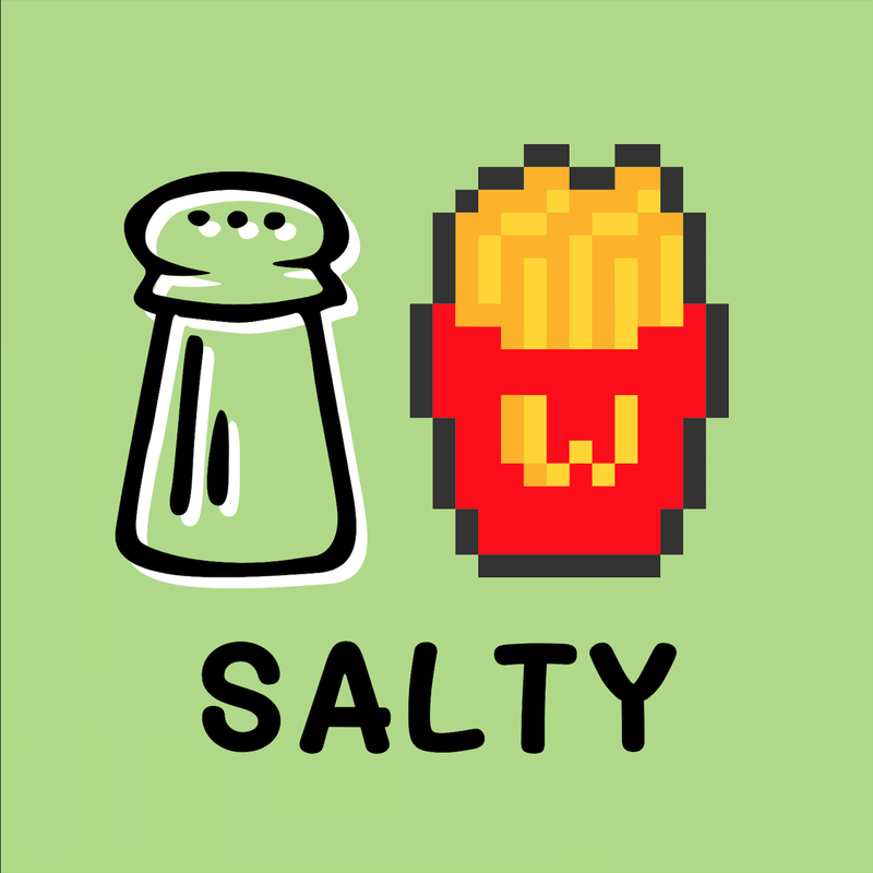 Salty with a saltshaker picture.