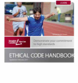 Ethical Code Handbook cover of a man running on a track