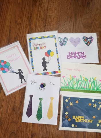 A collection of birthday cards.