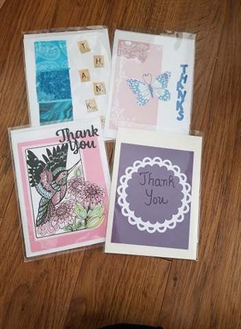 A collection of thank you cards.