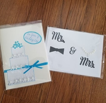 A collection of wedding cards.