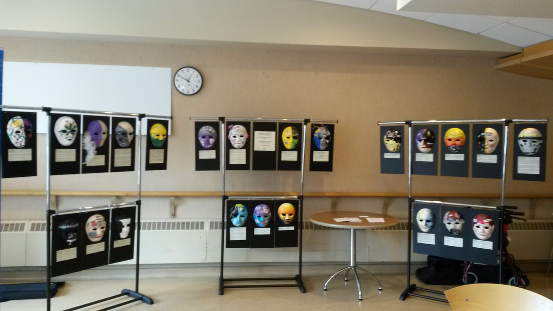 Masks on display at Grand River Hospital- KW Campus
