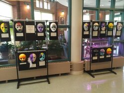 Masks on display at Freeport Hospital